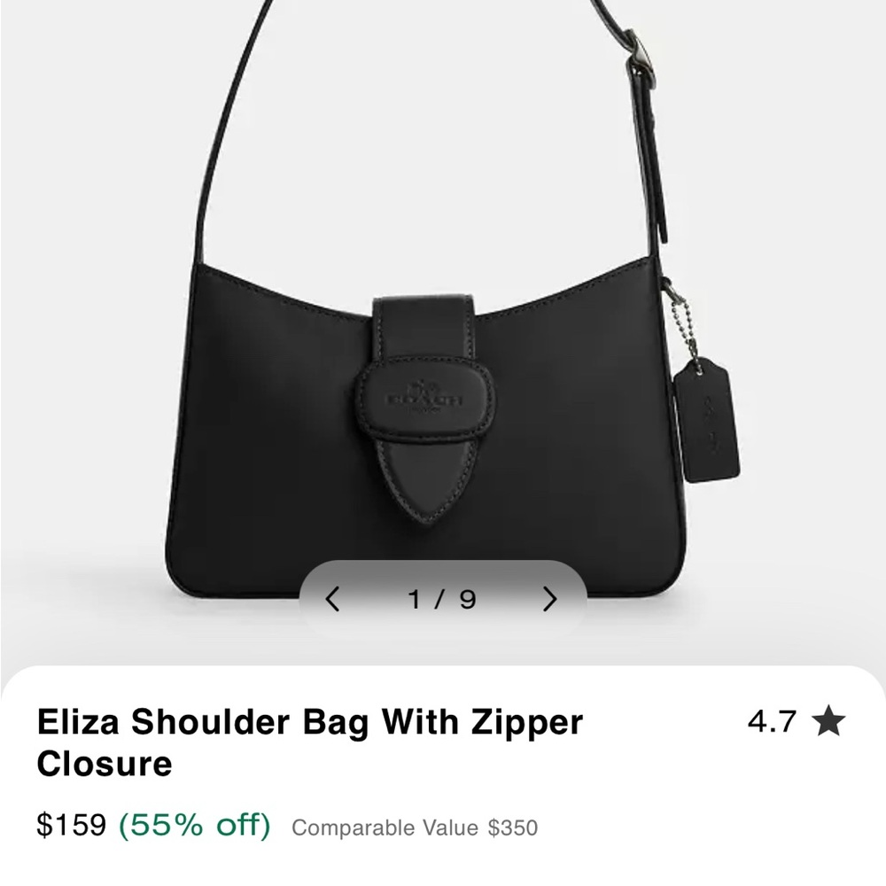 Coach Outlet Eliza Shoulder Bag with Adjustable Strap black